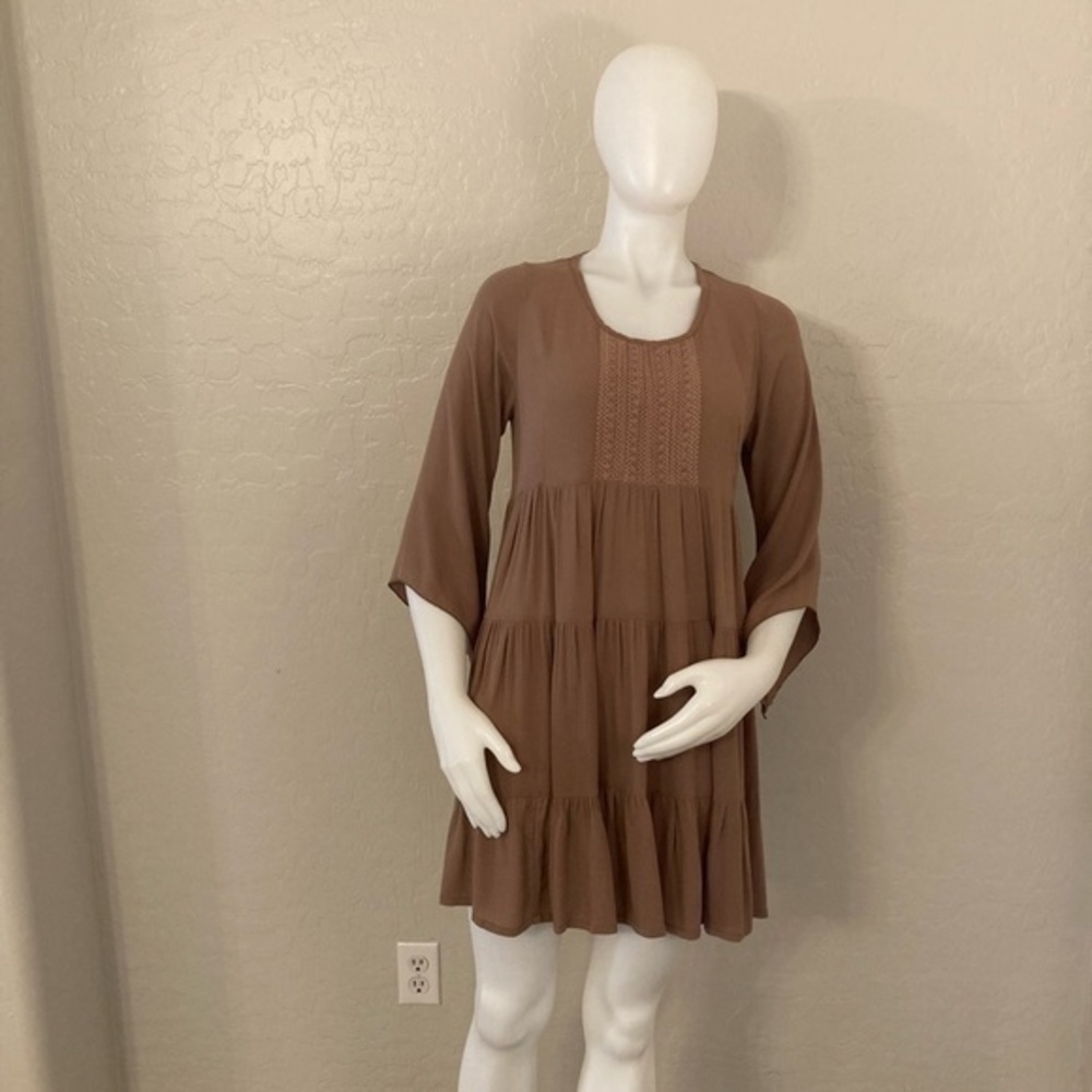 Lotus Traders Dusty Rose Baby Doll Boho Dress Size Small